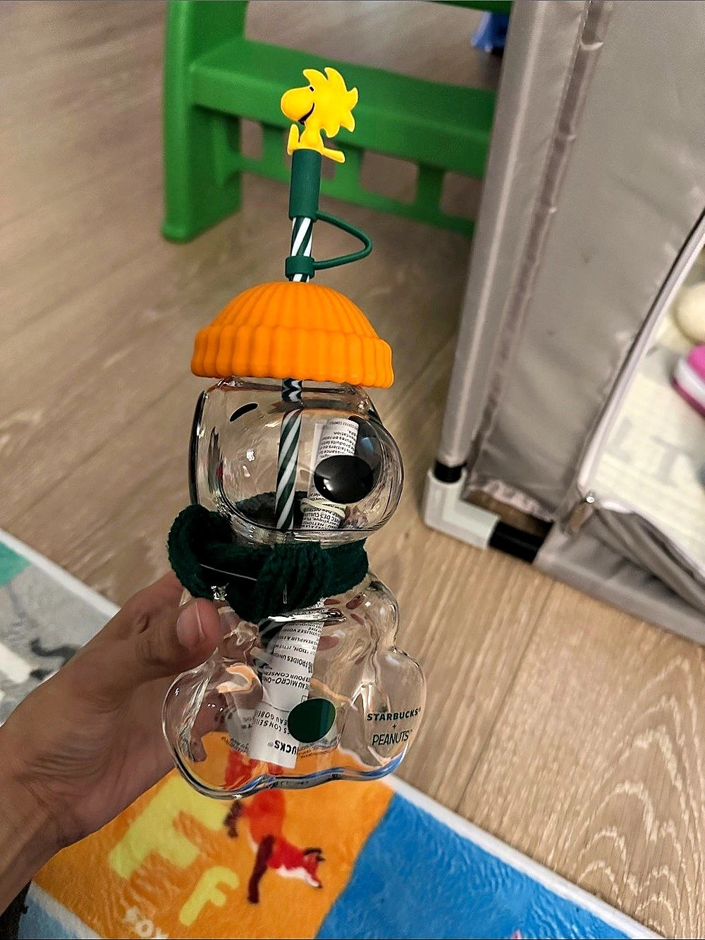 Starbucks x Peanuts Snoopy Glass Cold Cup Orange & Green- limited edition
